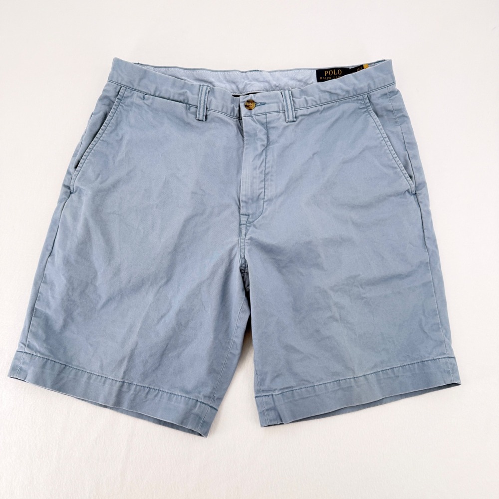 Polo Ralph Lauren Shorts Mens 34 Light Blue Stretch Classic Fit‎ Chino Golf
